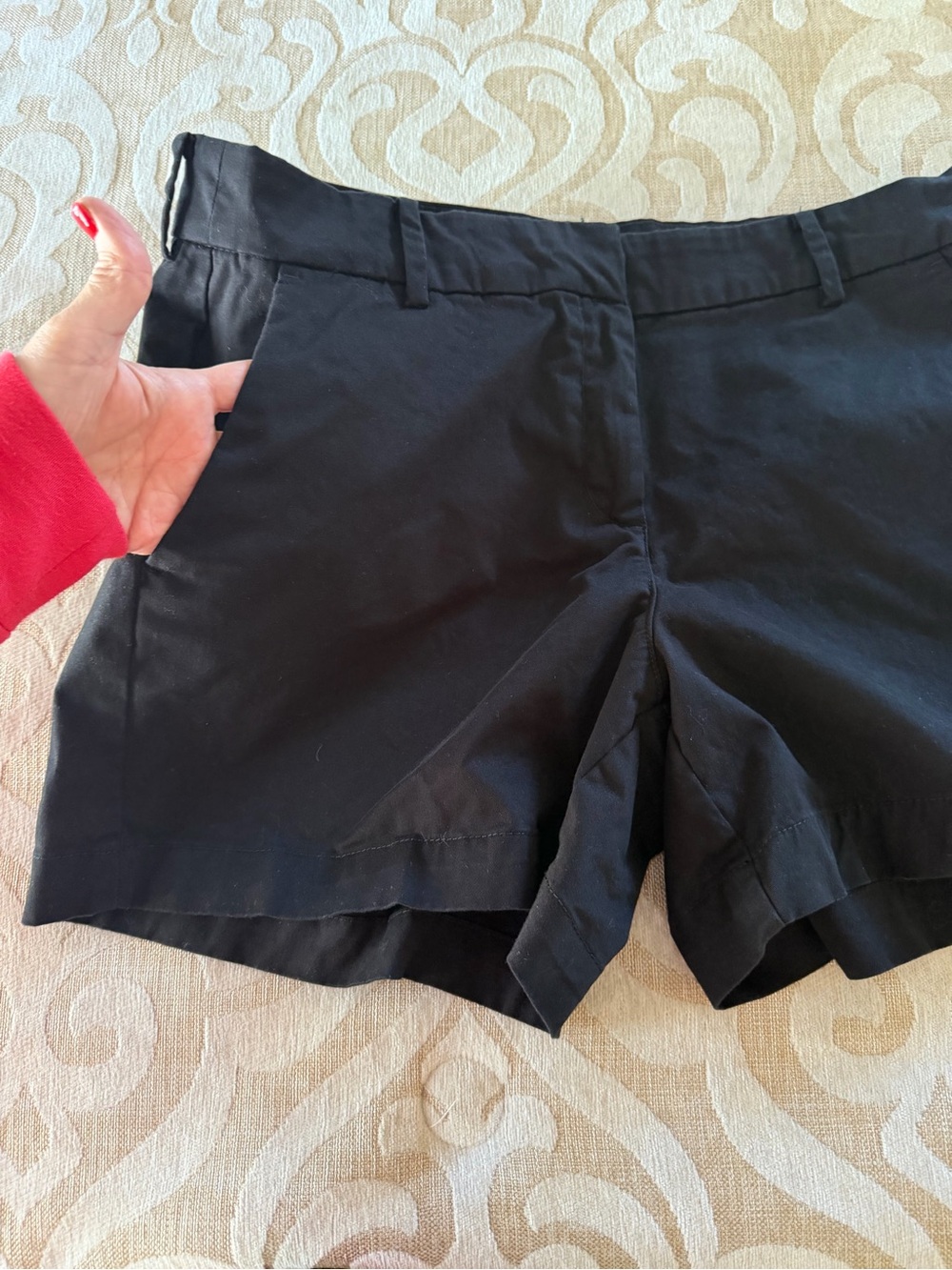 Nautica Black Chino Shorts Size 12 Cotton Stretch Flat Front Classic - Picture 10 of 15
